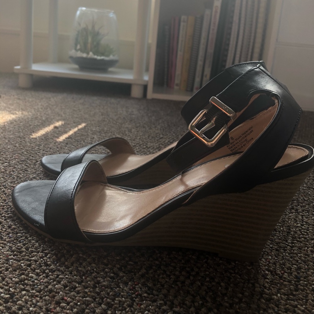 Express black wedge heel